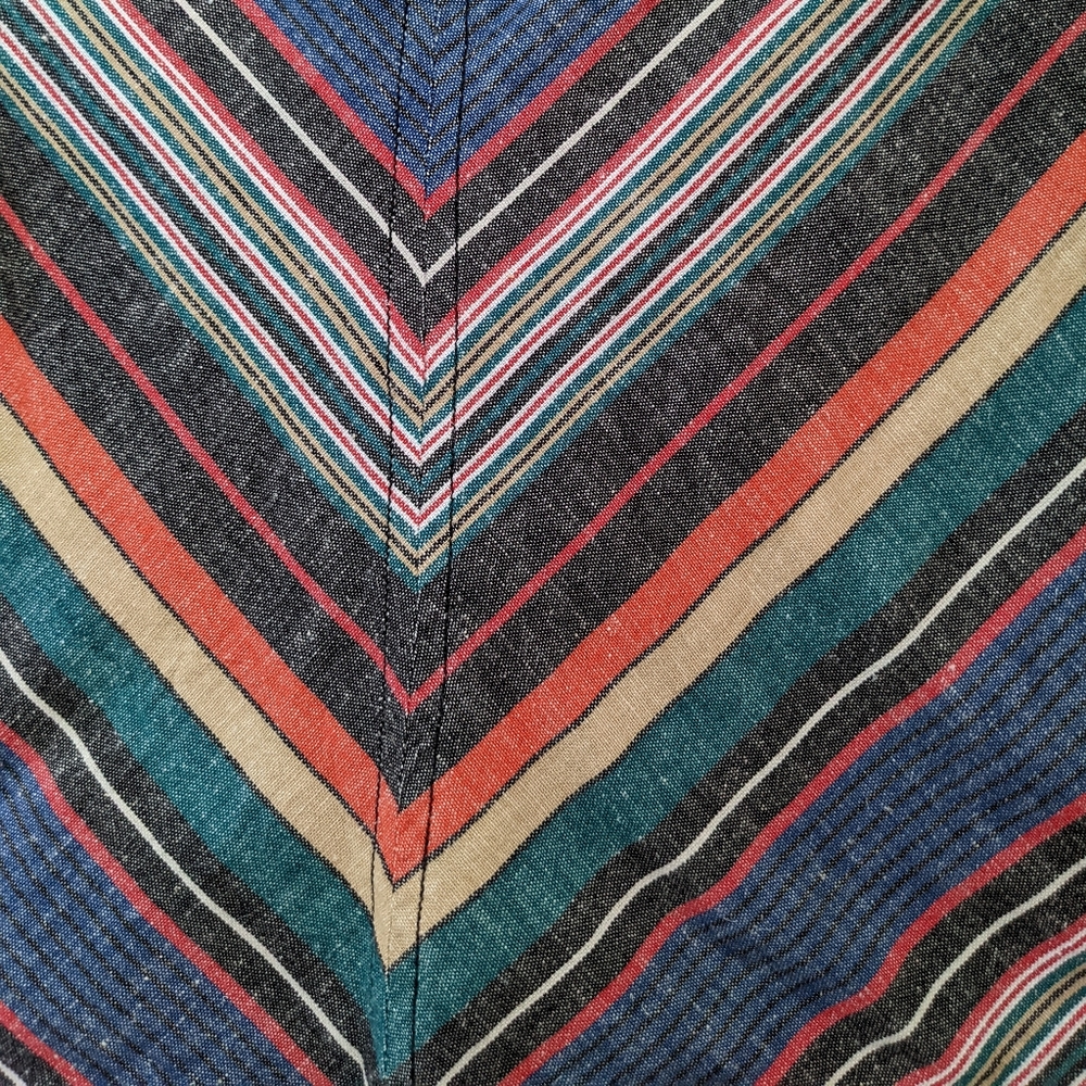 Free People Mini Skirt XS Chevron Linen-blend Lined - Picture 7 of 11